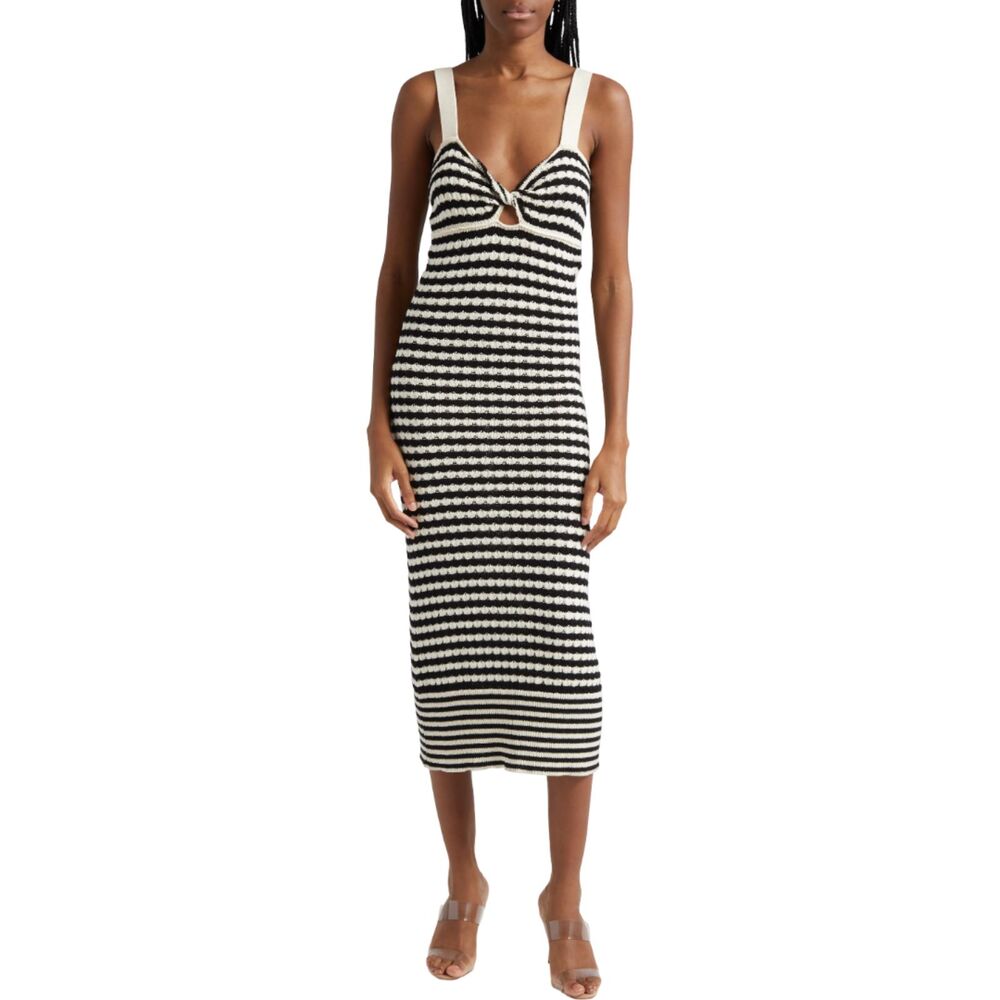 Ramy Brook Jessa Striped Knit Cotton-blend Midi Dress